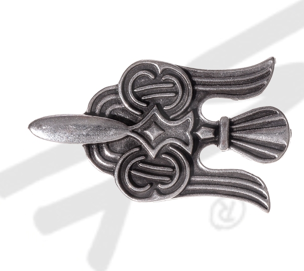 große Niete 'Wikinger Rabe', silberfarben