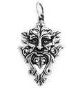 Green Man Anhänger CERUNNOS aus 925er Silber – Waldgott & Naturgeist (4 cm) 