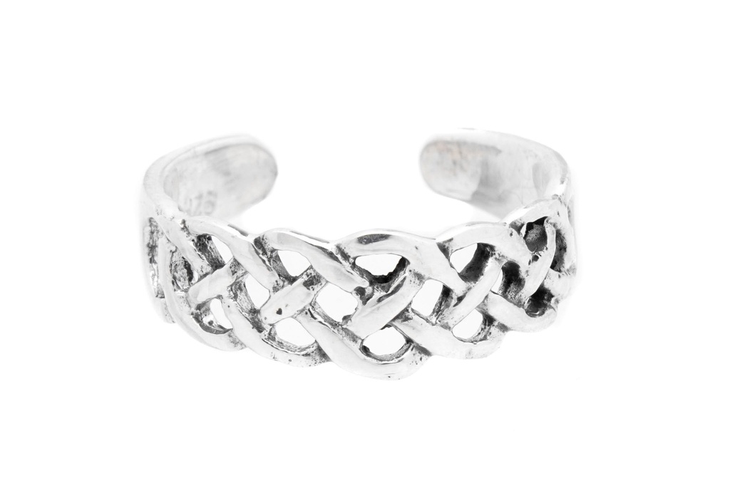 Zehenring "Celtic Nuada" aus Silber 925 – Keltischer Fußring mit Knotenmuster 6 mm