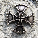 Motorrad-Ketten-Kreuz mit Ritterkreuz, silberfarbener Beschlag