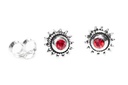 Ohrstecker Lucia aus Silber – Sonnen Ohrringe 925er mit rotem Kristall 6 mm