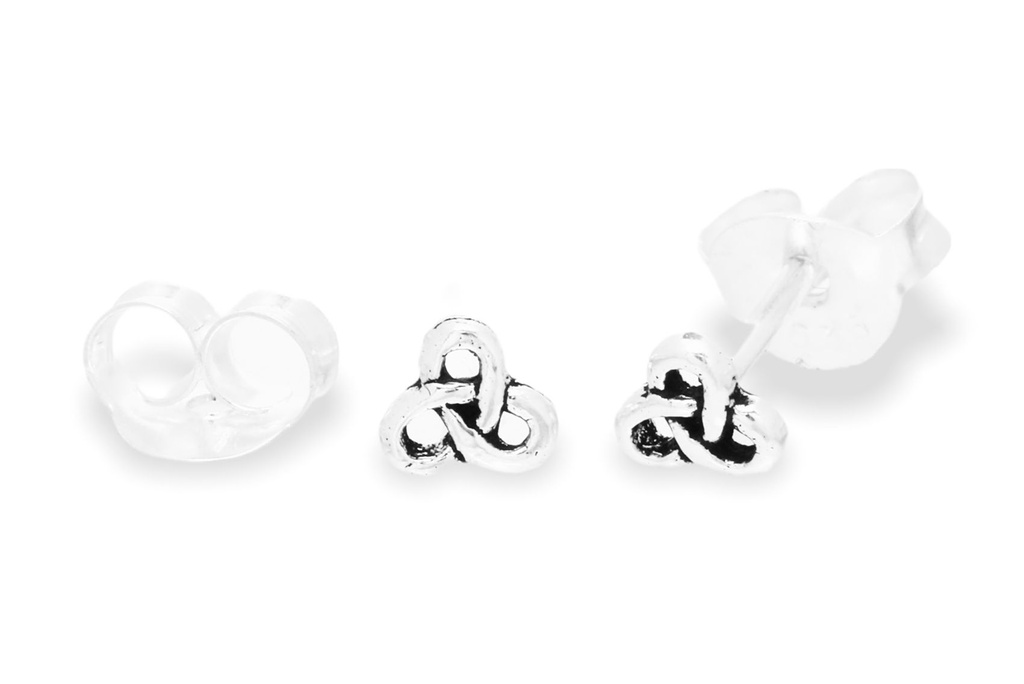 Keltische Ohrstecker Lyn Celtic aus Silber – Winzige Knoten 3 mm