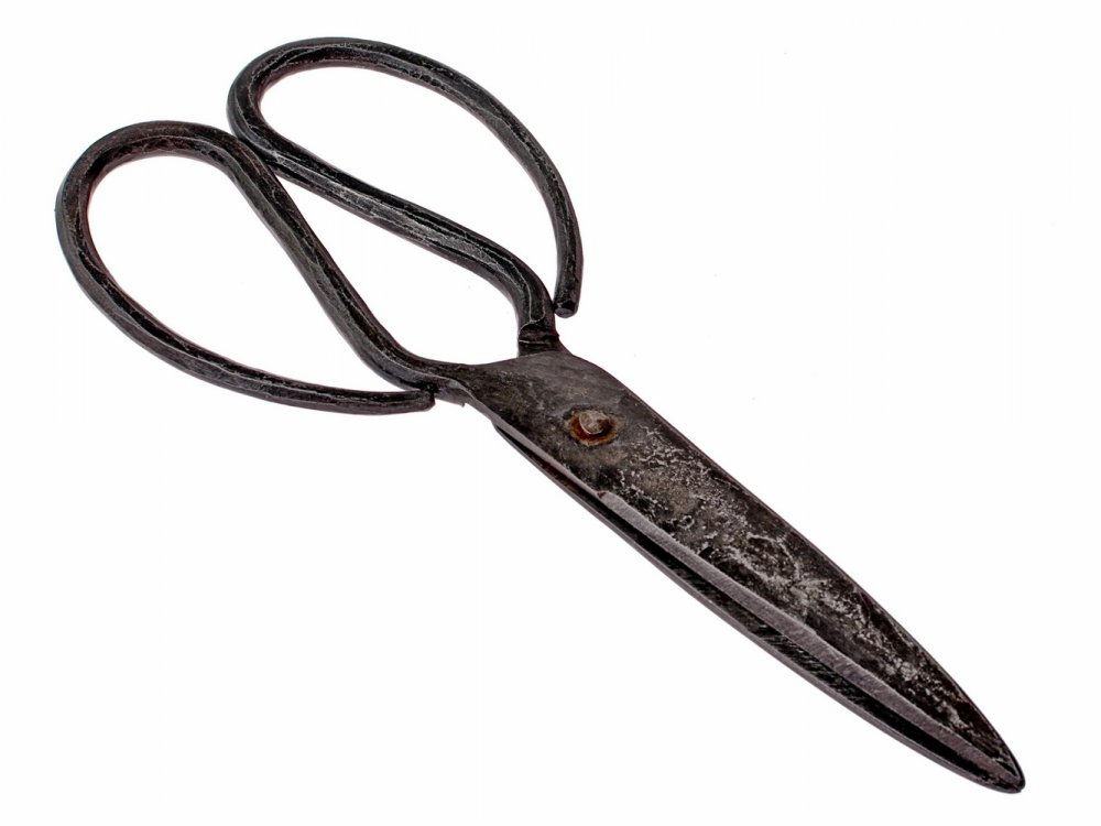 [16 Schere Stoff] Mittelalterliche Stoff-Schere aus Nowgorod - 22 cm