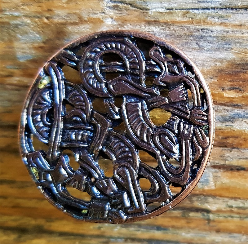 [N-125-4] celtic dragons, Beschlag kupferfarben