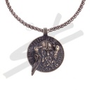 Halskette ODIN mit Hugin+Munin, altmessingfarben