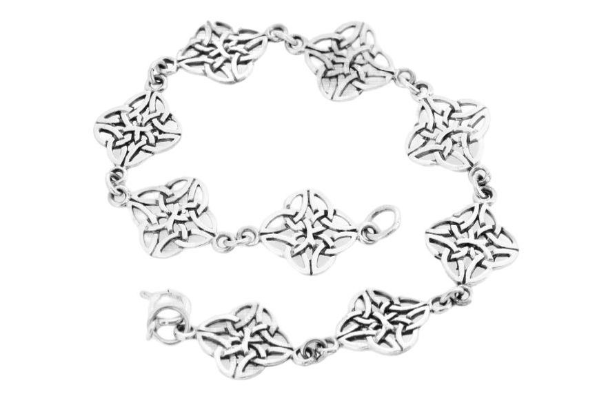 [ark4] Keltische Armkette SKADI aus 925er Silber – 19 cm mit feinen keltischen Ornamenten