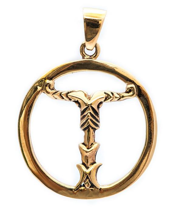 [avb33] Schmuckstück  Wikinger-Anhänger IRMINSUL 4 cm Wikinger-Kultsäule Bronze 4.0 cm