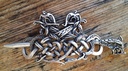 Haarspange Keltische Schlangen – Silberfarbener Haarschmuck mit Drachenkopf-Nadel 70 mm
