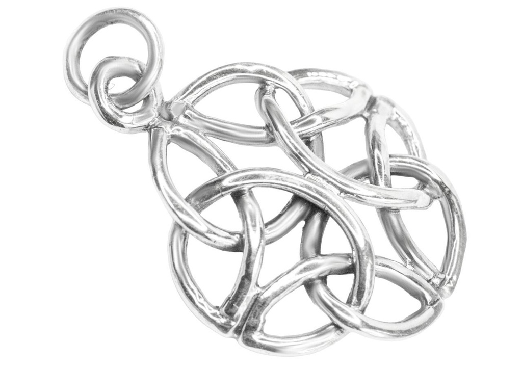 [ac104] Schmuck Anhänger Mila 2,7 cm – Silber 925 – Keltisches Amulett mit Vier-Elemente-Symbolik