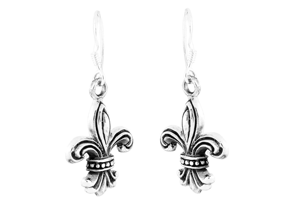 Ohrhänger „Diana – Schwertlilie“ aus 925er Silber – Fleur-de-Lis 3,5 cm