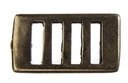 Zierbeschlag „Gitter“ – Altmessingfarbener Steampunk-Beschlag in Mechanik-Optik