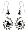 Ohrhänger „Liasa – Spiralkraft des Lebens mit Onyx“ aus 925er Silber – 4,3 cm Damenohrringe