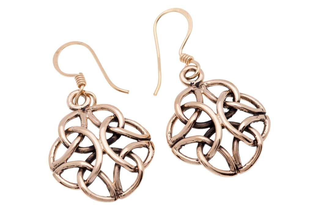 Keltische Ohrhänger „Smila – Vier Elemente“ aus Bronze – Symbolohrringe 3,5 cm