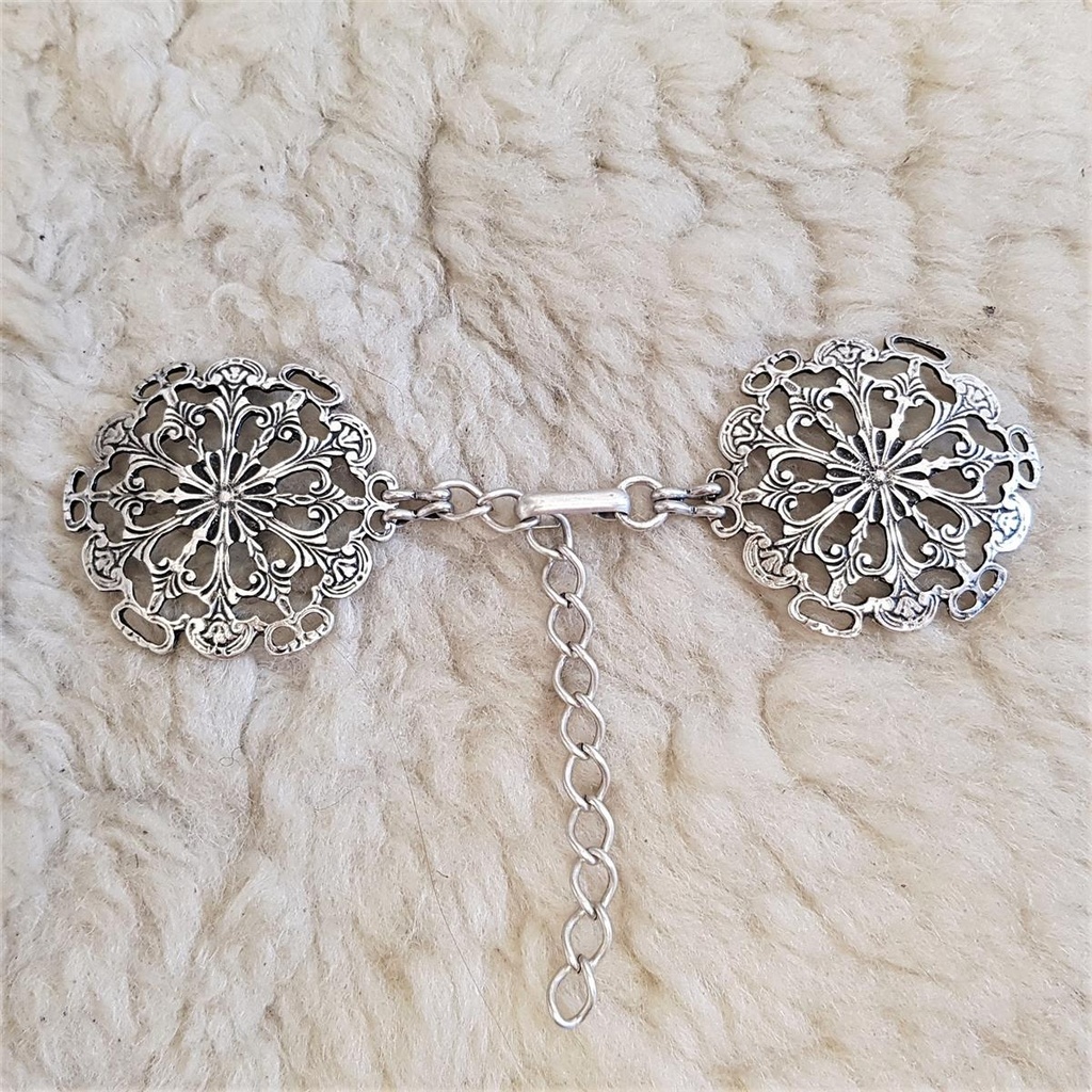 [V-5337K-1] Mantel-Verschluss Utala, silberfarben