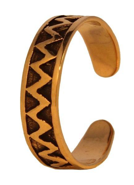 Zehenring LICANA aus Bronze – Wellenmuster Zehenschmuck 4 mm