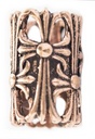 Mittelalter Haar- & Bartperle SIGARD aus Bronze – 14 mm Perle mit Ritterkreuzen für Zöpfe & Bart