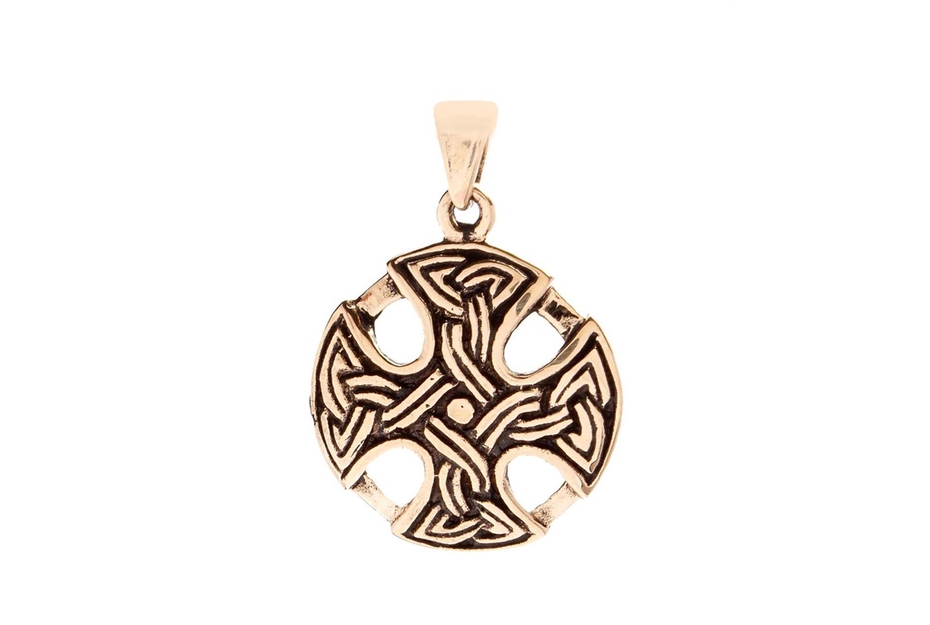[acb68] Keltischer Anhänger ARIAN aus Bronze – Mystisches Kreuz-Amulett (2,5 cm)