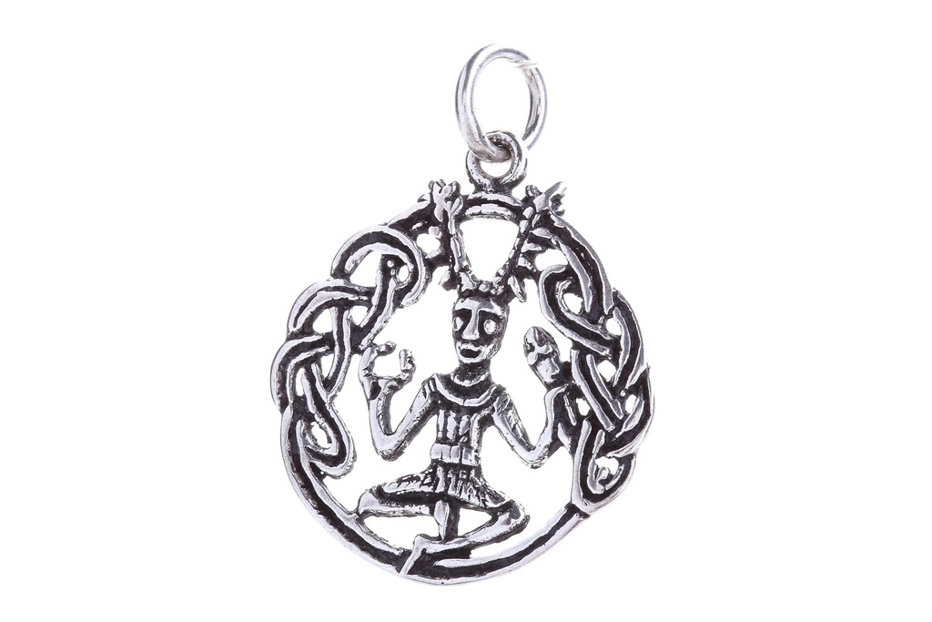CERNUNNOS Schmuck-Anhänger – Keltischer Gott der Natur aus Silber 925 (Ø 2,6 cm)