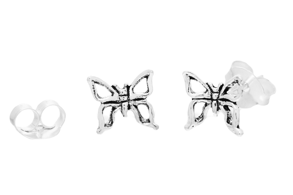Schmetterlings-Ohrstecker Sheela aus Silber – Feenhafter Ohrschmuck 6 mm