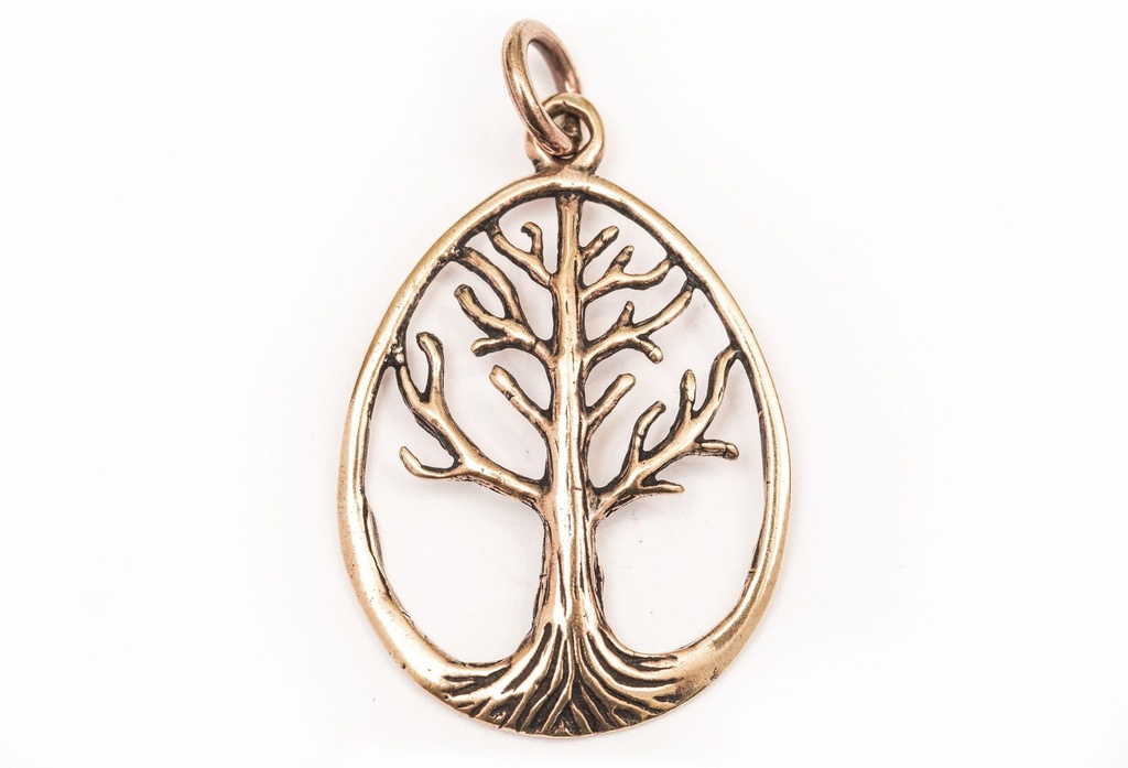[WK2015-amb153] Schmuck-Anhänger YGGDRASIL 2,6 cm – Weltenbaum-Amulett aus Bronze für Verbundenheit & Weisheit