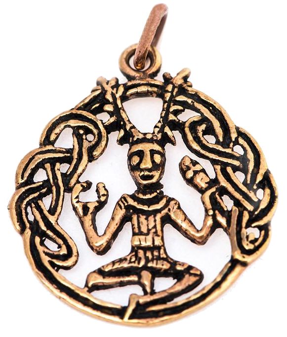 Keltisches Amulett, Anhänger 'Cerunnos' aus Bronze- Mittelalter, Larp, Reenactment Schmuck
