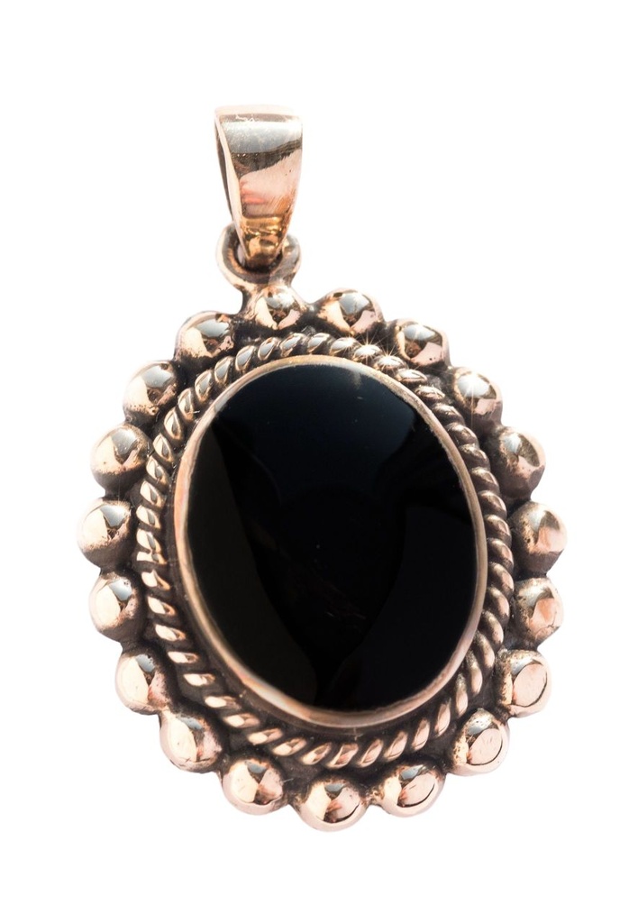 Bronze Anhänger MINERVA mit Onyx – Römisches Schmuck Amulett 3,3 cm