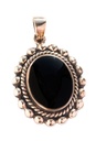 Bronze Anhänger MINERVA mit Onyx – Römisches Schmuck Amulett 3,3 cm