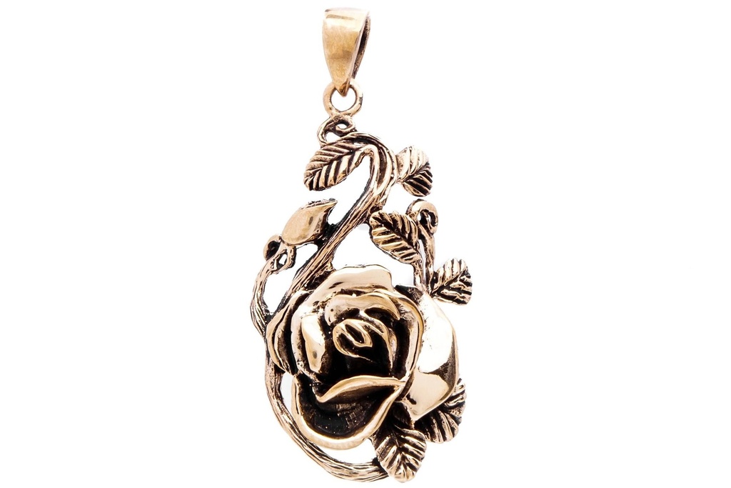 [amb196] Schmuckstück  Schmuck Anhänger ISARA 4.1 cm Rosenschmuck Bronze 4.1 cm