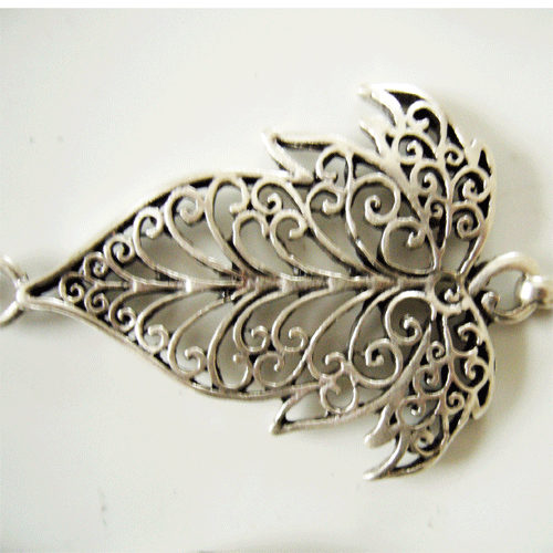 [CY-5327-1] Y-Hüftkette „Elfenblatt“ silberfarben – ZAMAK-Fantasygürtel mit 12 Conchas für LARP & Gewandung