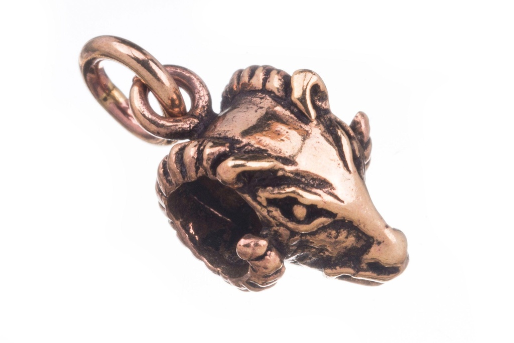 Schmuck Anhänger Rùtur – Kleiner Widder 2 cm – Bronze – Symbol für Stärke und Entschlossenheit 