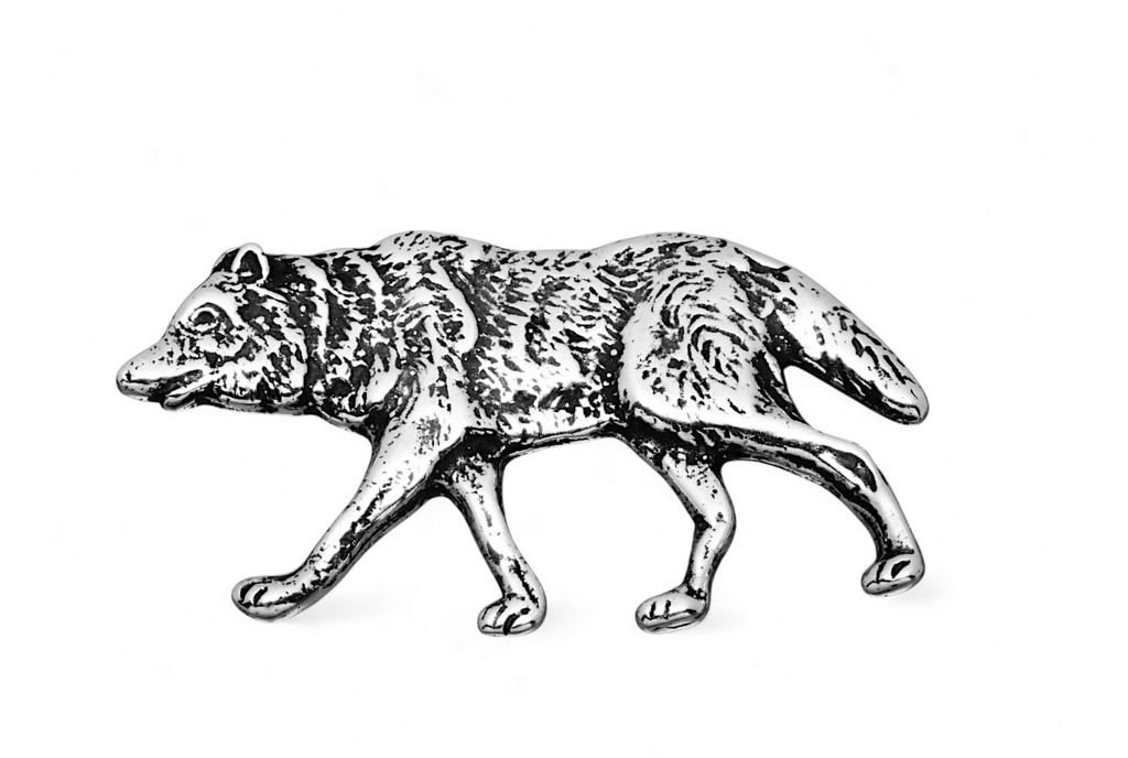 [am98] Wolf-Anhänger RUBION aus 925er Silber – Symbol für Freiheit und Kraft (4 cm) 