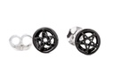 Ohrstecker NOCTUS aus 925er Silber 6 mm – Schwarzes Pentagramm Gothic Schmuck