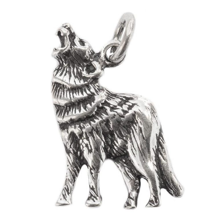 [WK2015-am205] Schmuck-Anhänger DASAN 2 cm – Krafttier Wolf Amulett aus 925er Silber für Schutz & Freiheit