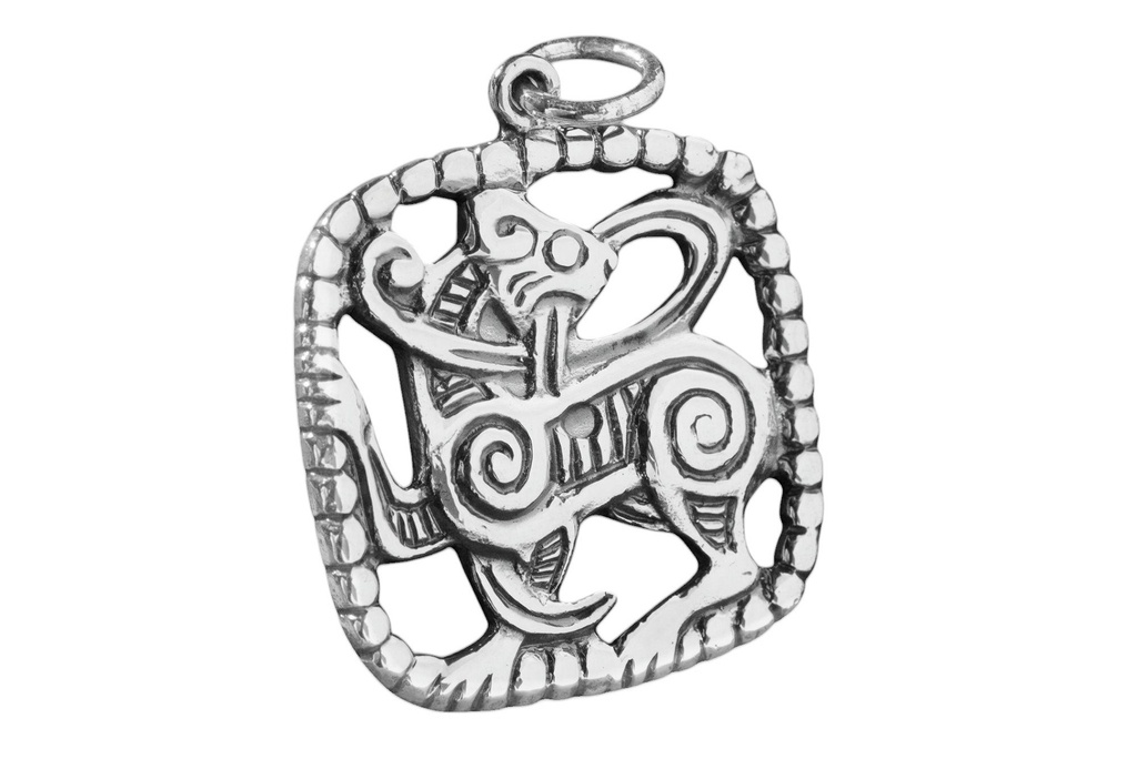 Anhänger CUCHULLAIN Fenriswolf aus Silber – Wikinger Amulett 3,6 cm