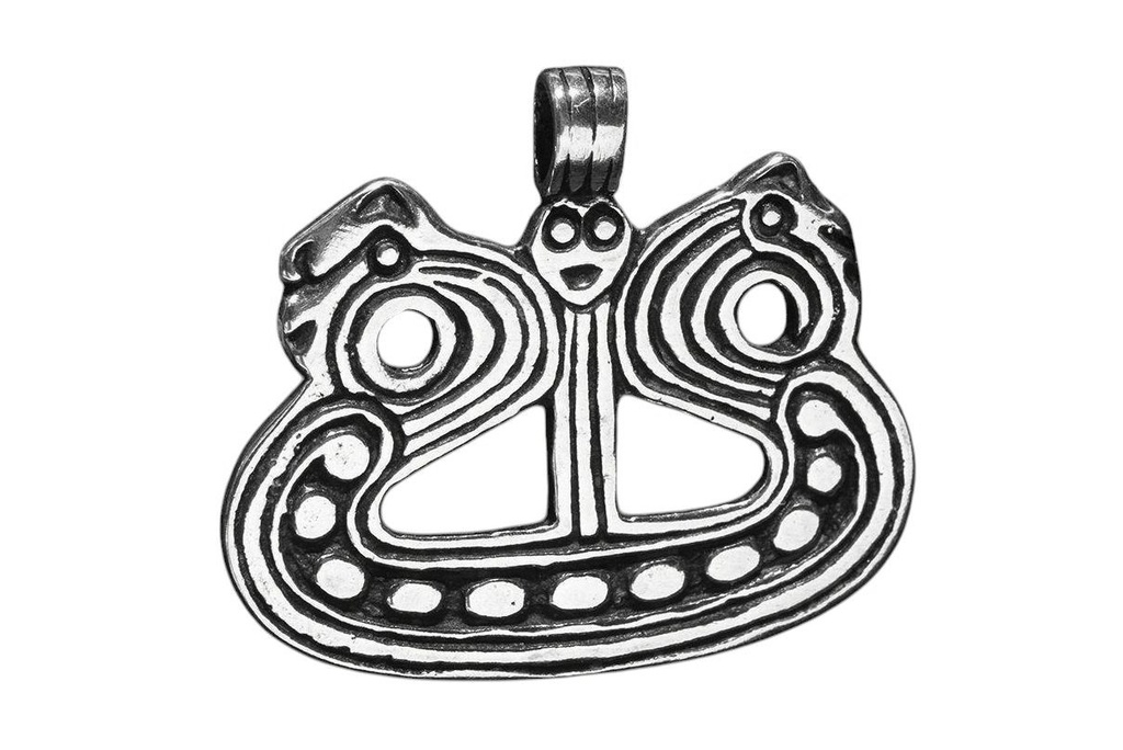 Anhänger ODINSBLICK aus Silber – Odin mit Hugin & Munin Wikinger Amulett 2,4 cm