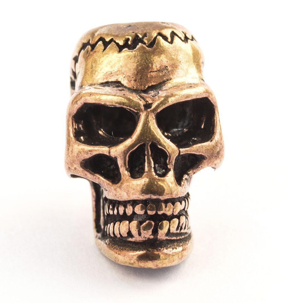 [apb27] Wikinger Bart- & Haarperle SKULL aus Bronze – 18 mm Totenkopf für Dreads & Zöpfe