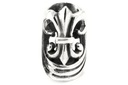 Große Mittelalter Bartperle DURON aus 925 Silber – 17 mm Fleur-de-Lis Haarperle für Dreads & Bärte