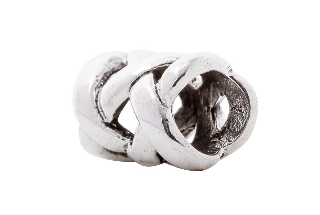Keltische Bart- & Haarperle "Nemetona" aus Silber 925 – Schmuck mit Knotenmuster 1,4 cm