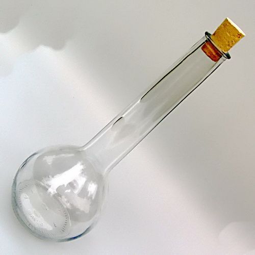 [15 GlasFla LH] Glasflasche  Langhals Kugelform 0,5 l Inhalt - Ausstattung für Larp und Mittelalter