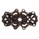 Tassel Nordic altmessingfarben – Wikinger-Hakenverschluss mit filigraner Ornamentik für Mantel & LARP-Gewandung