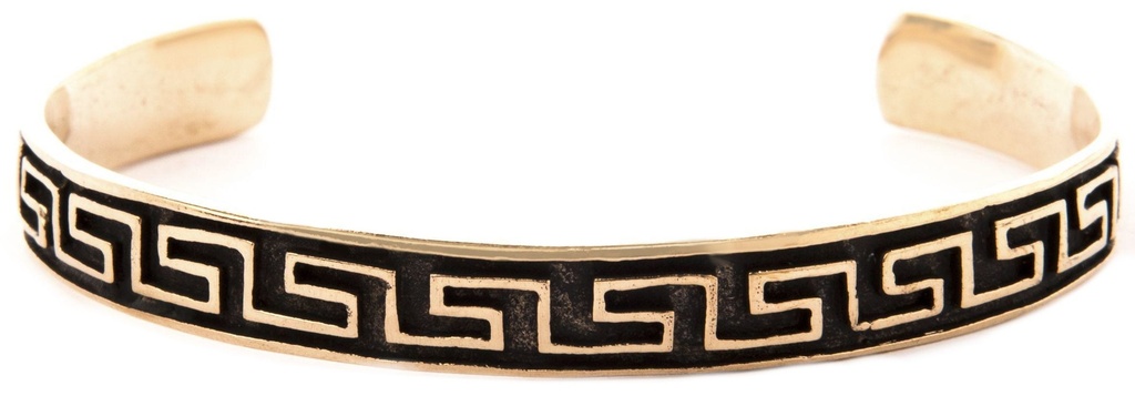 Armreif RHIANON aus Bronze Ø 6,2 cm – Keltisch-antiker Schmuck mit Mäander Ornament