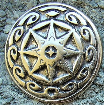 „Schild des Berling“ – Silberfarbener Zierbeschlag Ø 35 mm aus Zamak