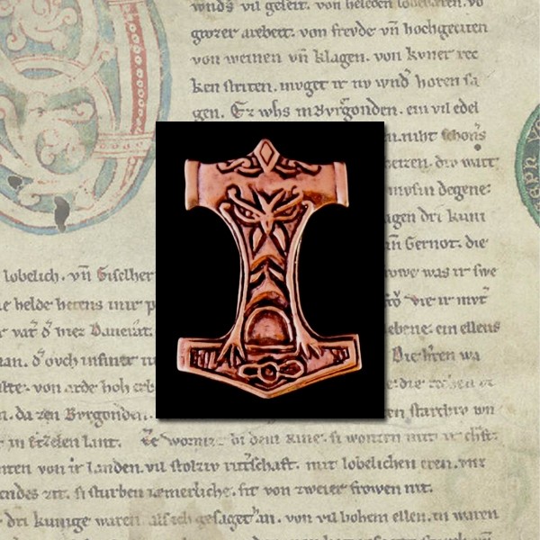 Großer Thorshammer Anhänger DONARK aus Bronze – Mjölnir Wikinger Amulett 3,9 cm