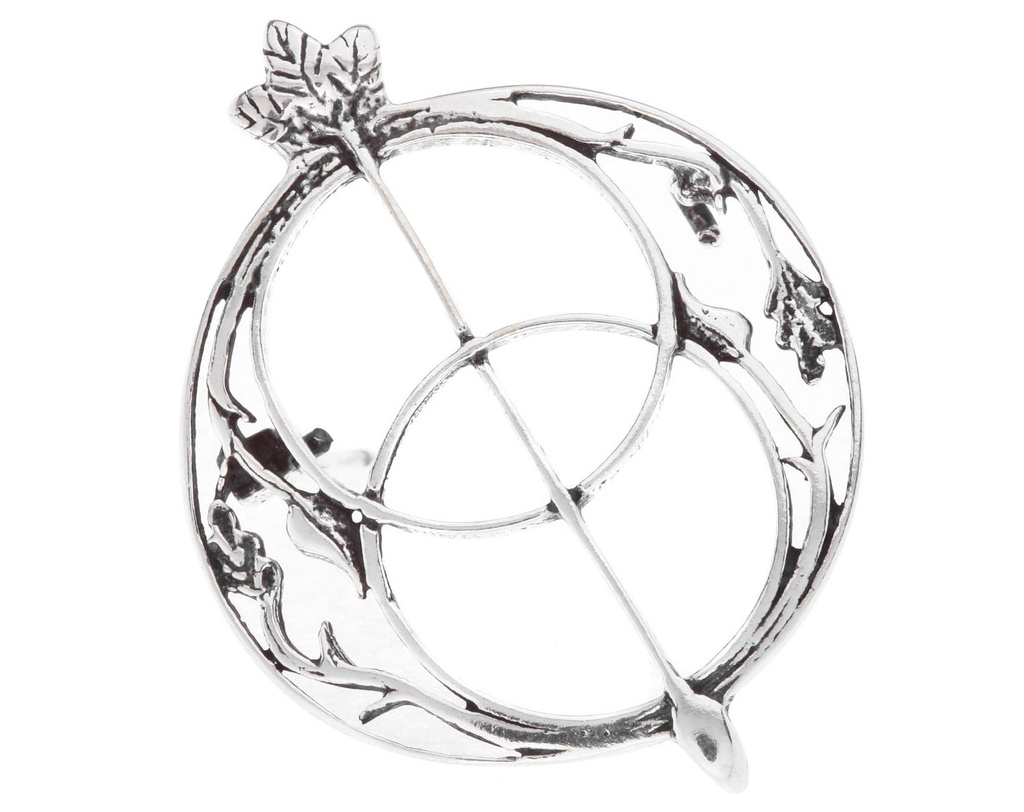 Silber-Brosche AVALON – 4,2 cm keltische Schmuckfibel mit mystischem Symbol
