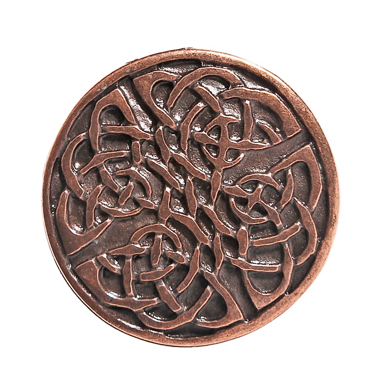 [N-119-4] Celtic Knot 2 Zierbeschlag in Kupferoptik – Keltischer Rundknoten Ø 25 mm 