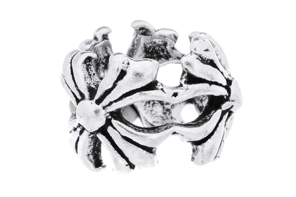 [ap35] Templerkreuz Bart- & Haarperle RIAN aus 925 Silber – 9 mm Mittelalterschmuck für Zöpfe & Locken