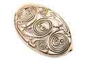 Keltische Fibel Brosche "Tuatha" aus Bronze – Gewandnadel mit Spiralmuster 5,1 cm