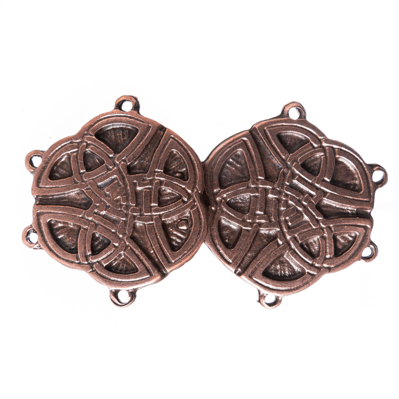 [V-101-4] Mantelverschluss Tassel Keltischer Knoten Kupferfarben