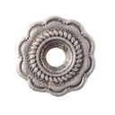 Zierniete „Rope-Flower“ – Silberfarbener Blütenbeschlag mit Mittelloch