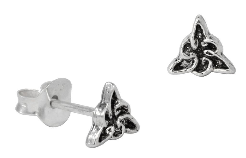 Keltische Ohrstecker Tirana aus Silber – Mini-Knoten Ohrschmuck 5 × 6 mm